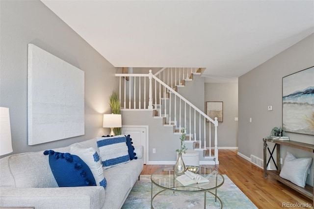 2854 N Lowell Blvd, Denver, CO 80211 - living room with stairway and wood finished floors