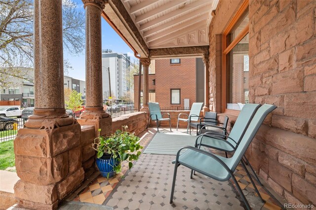 view of patio with fence