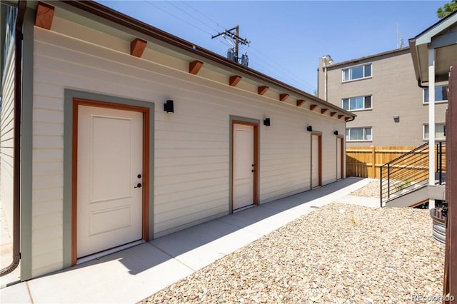 exterior space featuring fence