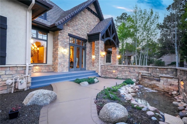 17540 Pond View Pl, Colorado Springs, CO 80908 - view of patio / terrace featuring french doors