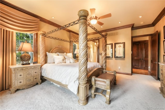 17540 Pond View Pl, Colorado Springs, CO 80908 - carpeted bedroom with crown molding and baseboards
