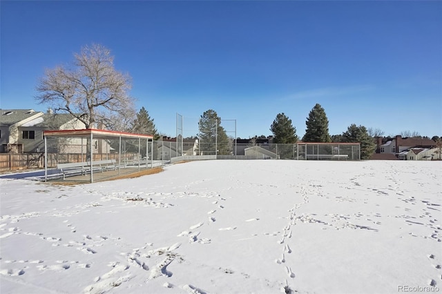 view of snowy yard