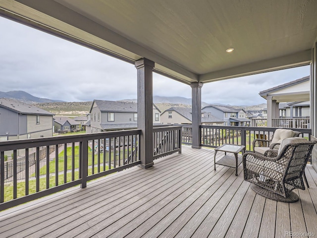 2967 S Quaker St, Morrison, CO 80465 - wooden deck with a residential view and a mountain view