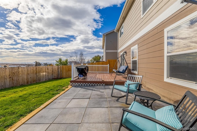 view of patio with a deck