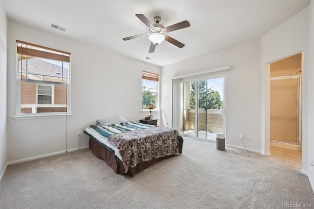 14197 W 84th Cir Unit C, Arvada, CO 80005 - carpeted bedroom with access to outside and a ceiling fan