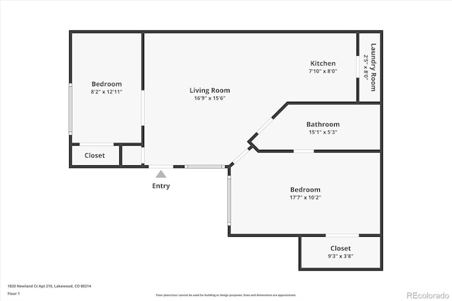 1820 Newland Ct Unit 210, Lakewood, CO 80214 - floor plan / room layout