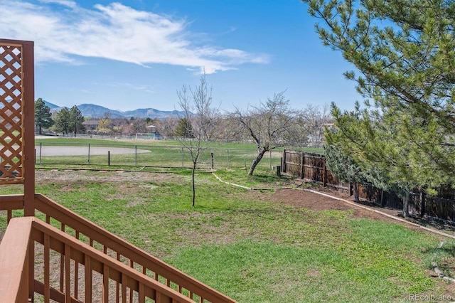 7158 W Roxbury Ave, Littleton, CO 80128 - view of yard featuring fence and a mountain view