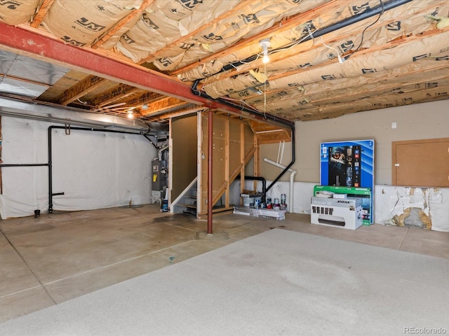 20789 E Princeton Pl, Aurora, CO 80013 - unfinished basement with stairway and water heater