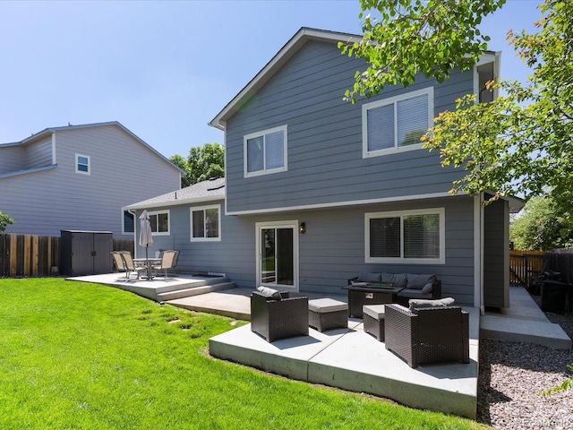 20789 E Princeton Pl, Aurora, CO 80013 - rear view of house with an outdoor hangout area and a patio