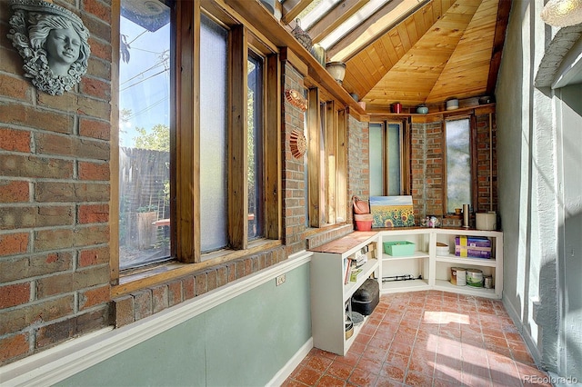 interior space featuring lofted ceiling