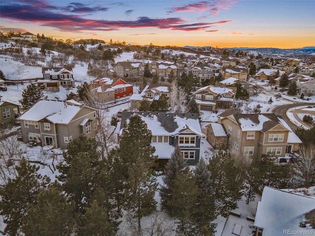 view of snowy aerial view