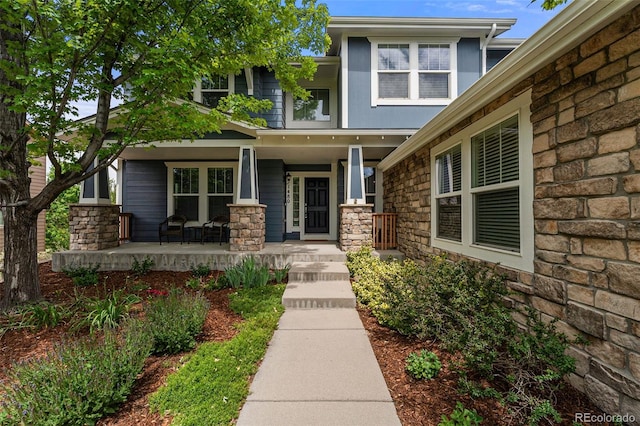 view of front of house with covered porch