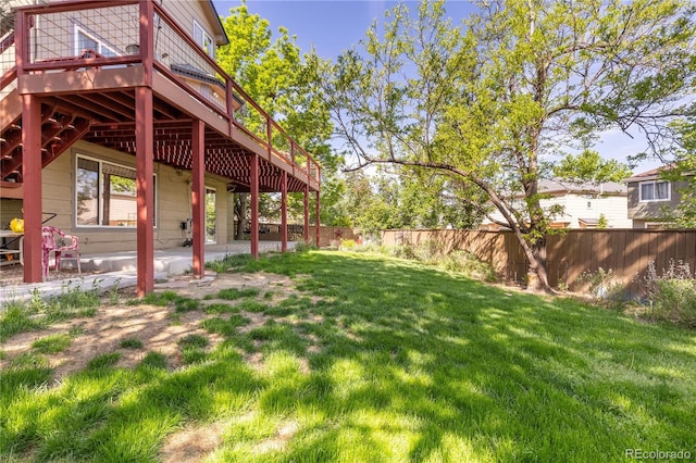 2043 Fendlebrush St, Highlands Ranch, CO 80129 - view of yard with a wooden deck