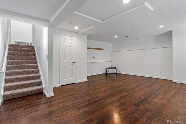 interior space with dark wood-type flooring