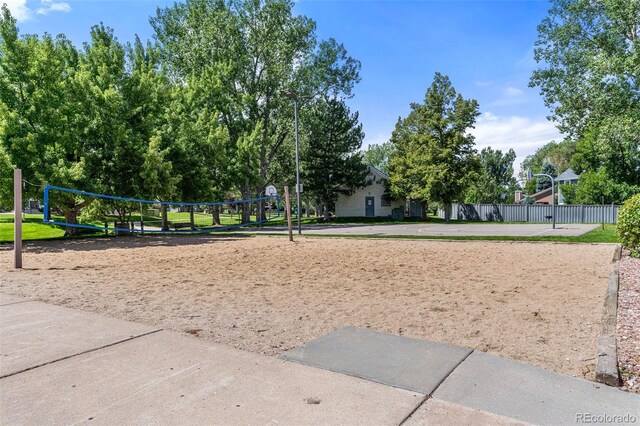 view of home's community with volleyball court