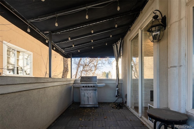 view of patio / terrace featuring a grill