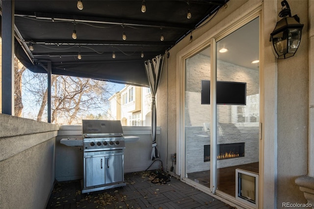 view of patio featuring grilling area