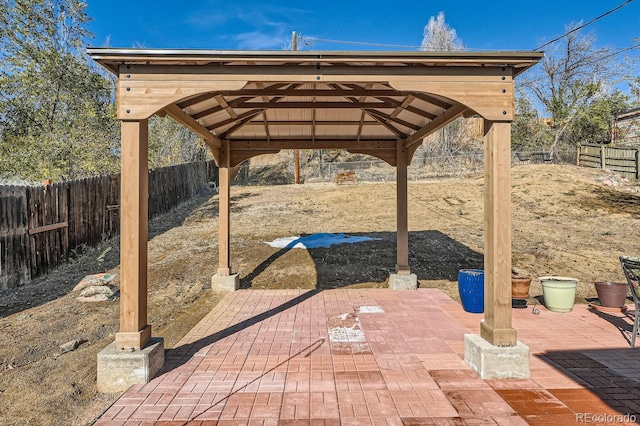 view of patio with a gazebo