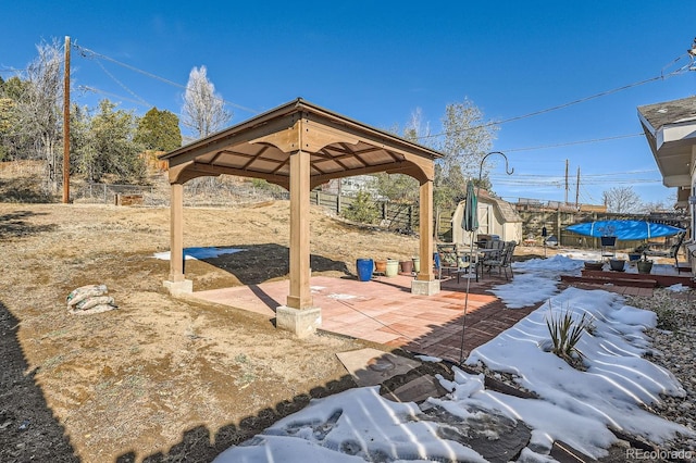 view of patio / terrace featuring a gazebo