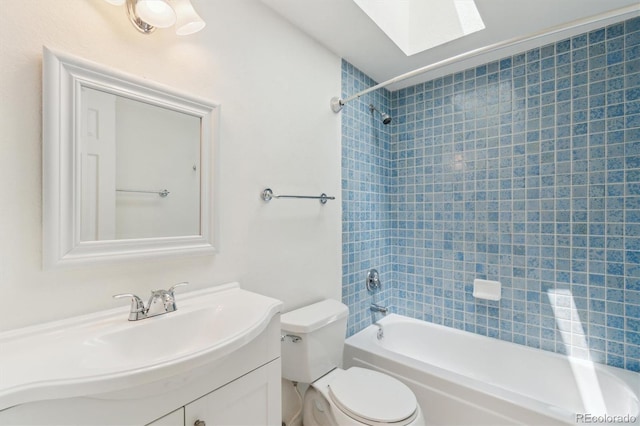 5625 W 109th Cir, Westminster, CO 80020 - full bathroom with a skylight, vanity, and shower / tub combination