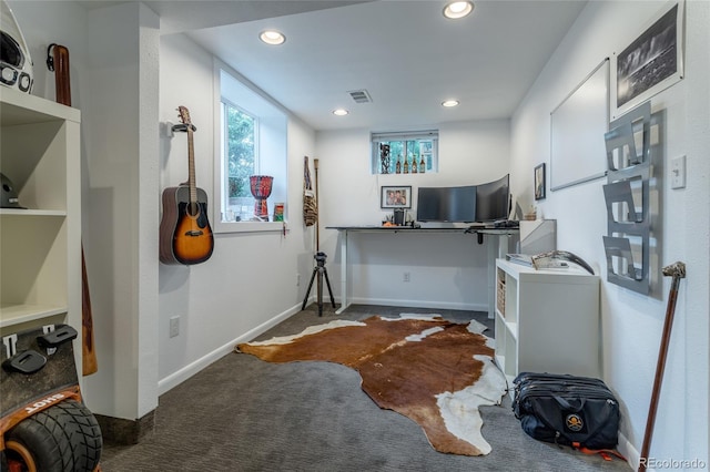 4891 Depew St, Denver, CO 80212 - home office featuring recessed lighting and carpet floors