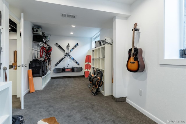 4891 Depew St, Denver, CO 80212 - workout room featuring carpet floors and recessed lighting