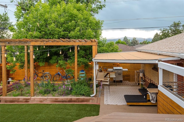 4891 Depew St, Denver, CO 80212 - wooden deck featuring area for grilling and a mountain view