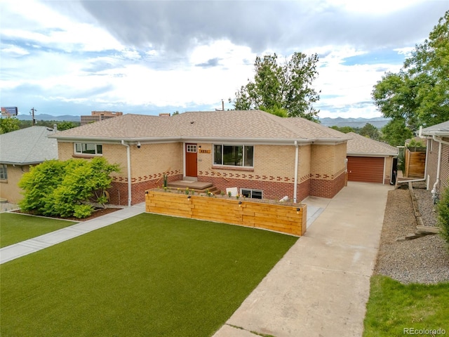4891 Depew St, Denver, CO 80212 - single story home with brick siding, a mountain view, and roof with shingles
