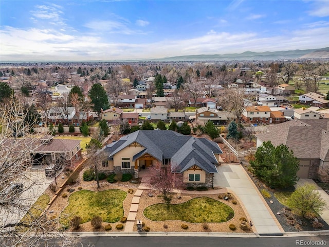 aerial view featuring a residential view