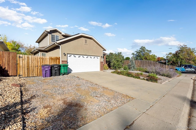 view of front of home with a garage