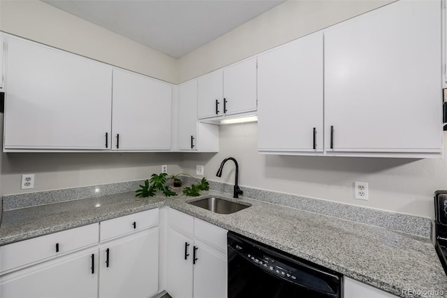 8843 Colorado Blvd Unit 208, Thornton, CO 80229 - kitchen with black dishwasher, white cabinets, and light stone counters