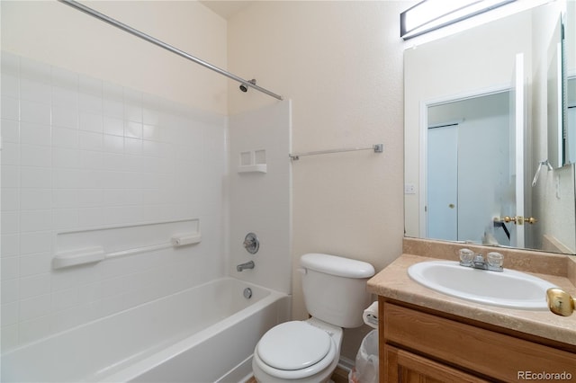 24664 E Louisiana Cir, Aurora, CO 80018 - bathroom with toilet, vanity, and shower / tub combination