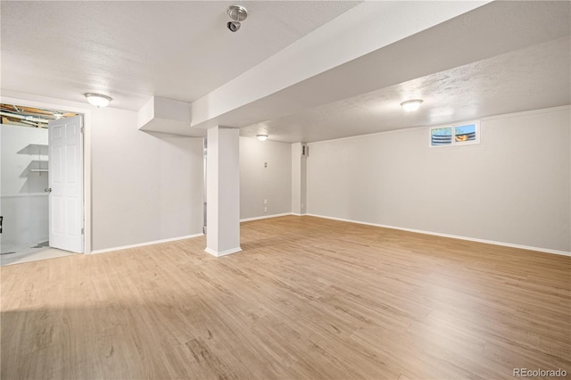 2925 Azalea St, Pueblo, CO 81005 - finished below grade area featuring light wood-style flooring and baseboards
