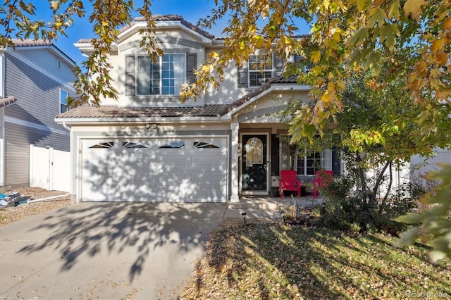 view of front facade with a garage