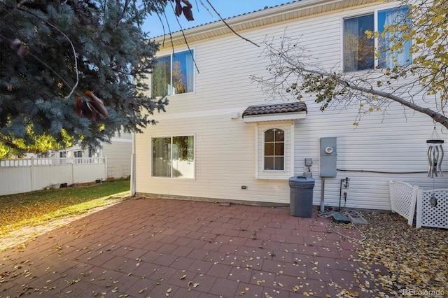 rear view of property with a patio area