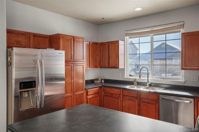 kitchen with sink and stainless steel appliances