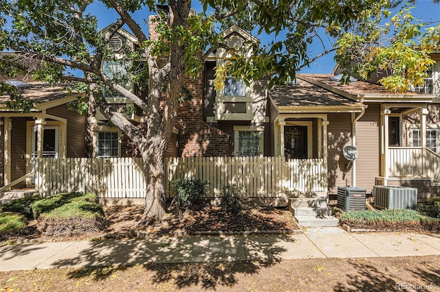 view of front of home featuring central AC