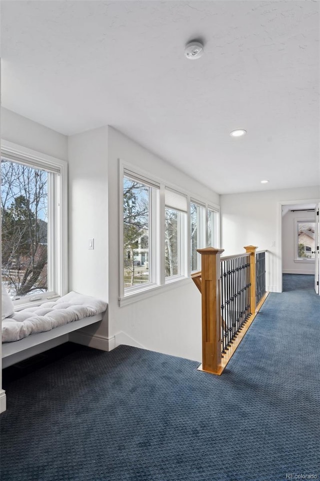 interior space featuring carpet and plenty of natural light