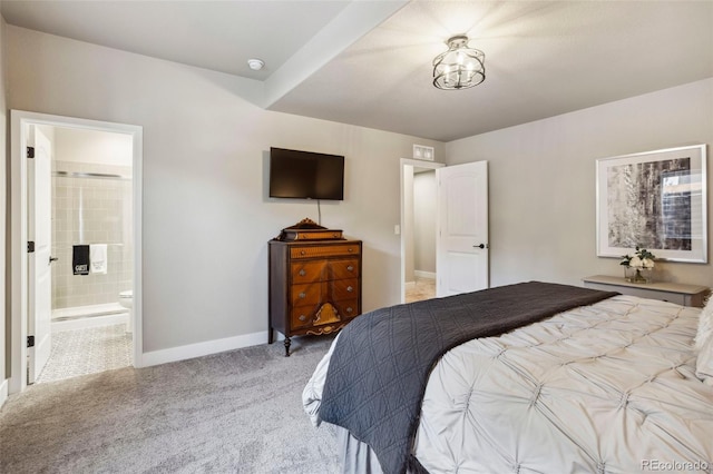 878 Tree Bark Ter, Monument, CO 80132 - carpeted bedroom featuring baseboards and ensuite bath