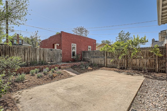 view of patio featuring a fenced backyard