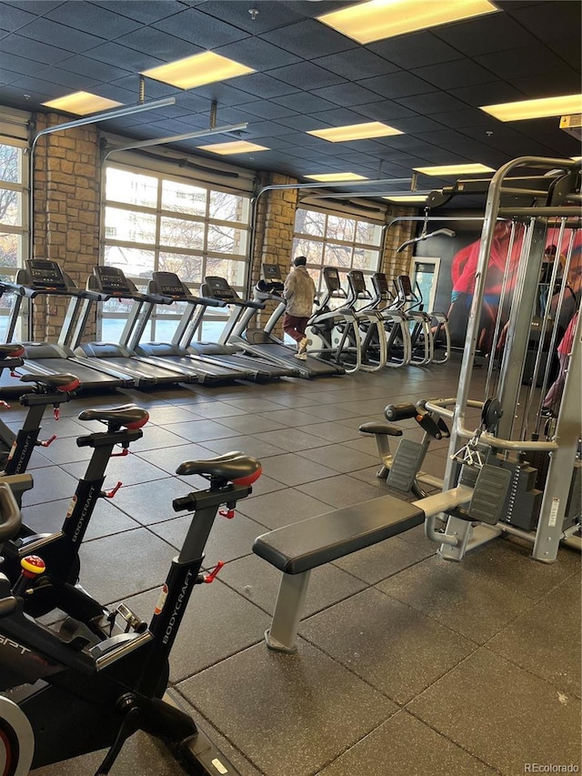 exercise room featuring a healthy amount of sunlight