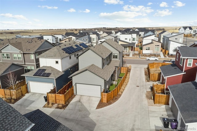 bird's eye view with a residential view