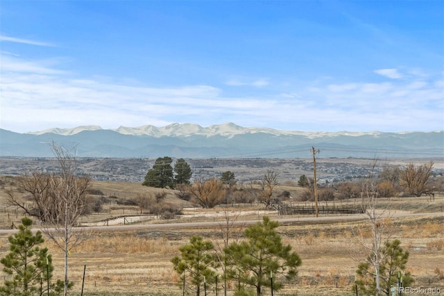 property view of mountains with a rural view