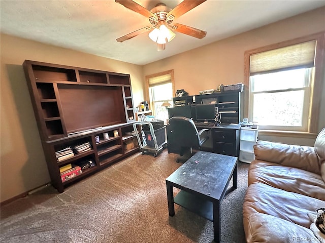 24938 County Road 18, Keenesburg, CO 80643 - office area with a ceiling fan and carpet flooring