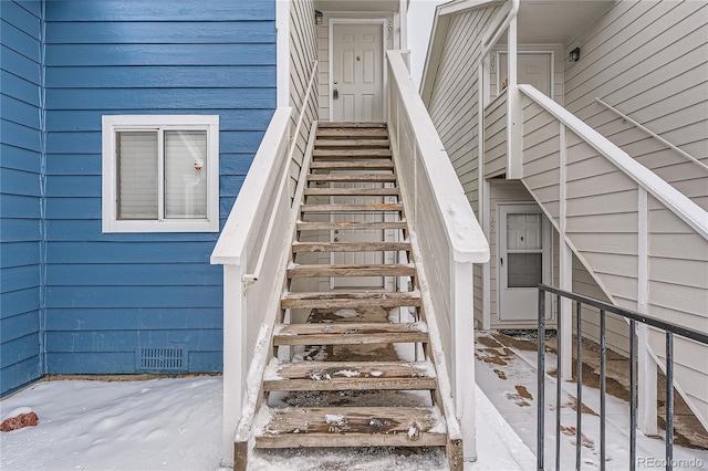 staircase with visible vents