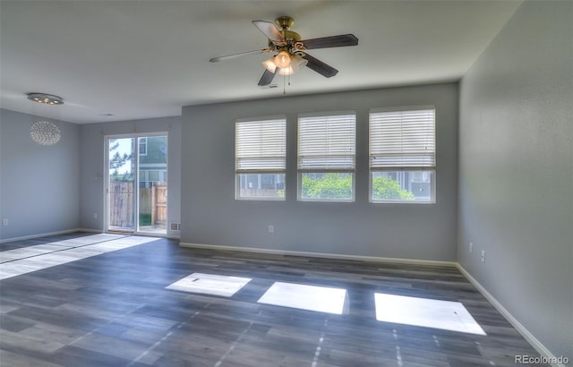 17205 Waterhouse Cir Unit C, Parker, CO 80134 - unfurnished room featuring ceiling fan and wood finished floors