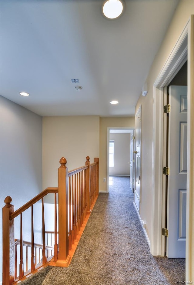 17205 Waterhouse Cir Unit C, Parker, CO 80134 - hallway with carpet, an upstairs landing, and recessed lighting