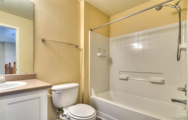 17205 Waterhouse Cir Unit C, Parker, CO 80134 - bathroom with vanity, shower / tub combination, and a textured wall
