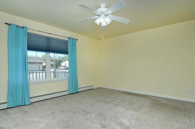 84 Kathy Dr, Buena Vista, CO 81211 - unfurnished room with carpet, a ceiling fan, and baseboard heating
