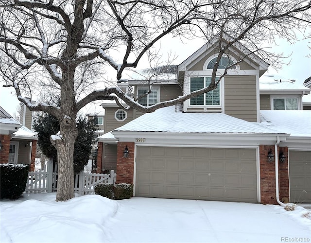 view of front property with a garage